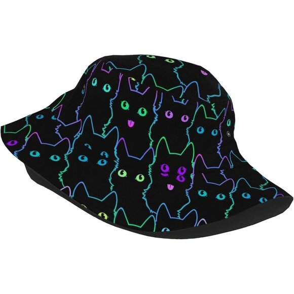 Women Psychedelic Bucket Hat Fisherman Trippy Art Casual Travel Beach Sun Hats - Picture 2 of 7